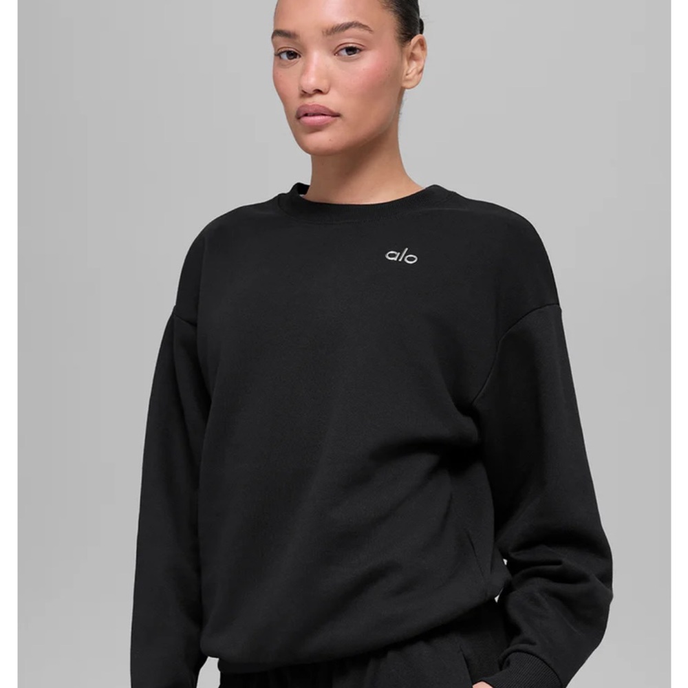 ALO Yoga Black Crewneck Sweatshirt